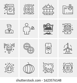 Business Icon Set. 16 Universal Icons Vector. Creative Beauitful Icon Illustration to use in Print and Web Related project.