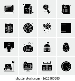 Business Icon Set. 16 Universal Icons Vector. Creative Beauitful Icon Illustration to use in Print and Web Related project.