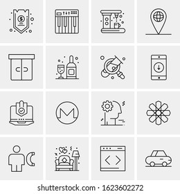 Business Icon Set. 16 Universal Icons Vector. Creative Beauitful Icon Illustration to use in Print and Web Related project.