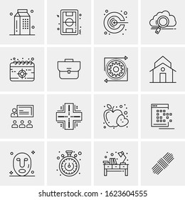 Business Icon Set. 16 Universal Icons Vector. Creative Beauitful Icon Illustration to use in Print and Web Related project.