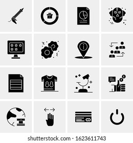 Business Icon Set. 16 Universal Icons Vector. Creative Beauitful Icon Illustration to use in Print and Web Related project.