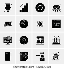 Business Icon Set. 16 Universal Icons Vector. Creative Beauitful Icon Illustration to use in Print and Web Related project.