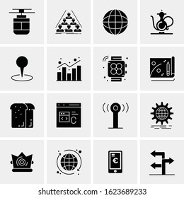 Business Icon Set. 16 Universal Icons Vector. Creative Beauitful Icon Illustration to use in Print and Web Related project.