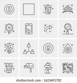 Business Icon Set. 16 Universal Icons Vector. Creative Beauitful Icon Illustration to use in Print and Web Related project.