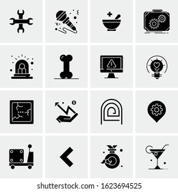 Business Icon Set. 16 Universal Icons Vector. Creative Beauitful Icon Illustration to use in Print and Web Related project.