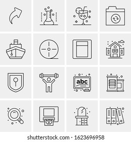 Business Icon Set. 16 Universal Icons Vector. Creative Beauitful Icon Illustration to use in Print and Web Related project.