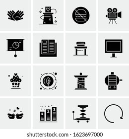 Business Icon Set. 16 Universal Icons Vector. Creative Beauitful Icon Illustration to use in Print and Web Related project.