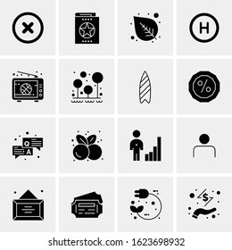 Business Icon Set. 16 Universal Icons Vector. Creative Beauitful Icon Illustration to use in Print and Web Related project.