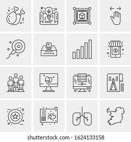 Business Icon Set. 16 Universal Icons Vector. Creative Beauitful Icon Illustration to use in Print and Web Related project.
