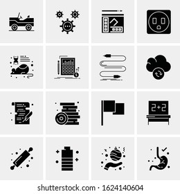 Business Icon Set. 16 Universal Icons Vector. Creative Beauitful Icon Illustration to use in Print and Web Related project.