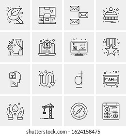 Business Icon Set. 16 Universal Icons Vector. Creative Beauitful Icon Illustration to use in Print and Web Related project.