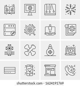 Business Icon Set. 16 Universal Icons Vector. Creative Beauitful Icon Illustration to use in Print and Web Related project.