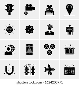 Business Icon Set. 16 Universal Icons Vector. Creative Beauitful Icon Illustration to use in Print and Web Related project.