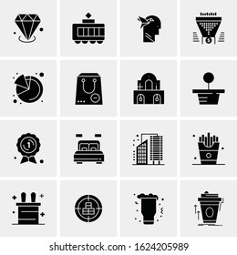 Business Icon Set. 16 Universal Icons Vector. Creative Beauitful Icon Illustration to use in Print and Web Related project.