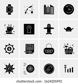 Business Icon Set. 16 Universal Icons Vector. Creative Beauitful Icon Illustration to use in Print and Web Related project.