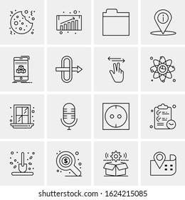 Business Icon Set. 16 Universal Icons Vector. Creative Beauitful Icon Illustration to use in Print and Web Related project.