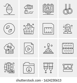 Business Icon Set. 16 Universal Icons Vector. Creative Beauitful Icon Illustration to use in Print and Web Related project.