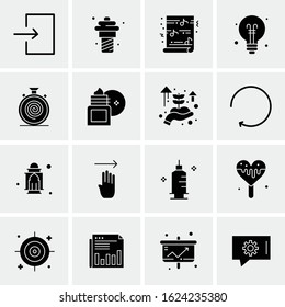 Business Icon Set. 16 Universal Icons Vector. Creative Beauitful Icon Illustration to use in Print and Web Related project.