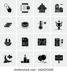 Business Icon Set. 16 Universal Icons Vector. Creative Beauitful Icon Illustration to use in Print and Web Related project.