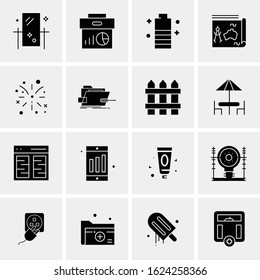 Business Icon Set. 16 Universal Icons Vector. Creative Beauitful Icon Illustration to use in Print and Web Related project.
