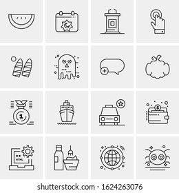 Business Icon Set. 16 Universal Icons Vector. Creative Beauitful Icon Illustration to use in Print and Web Related project.