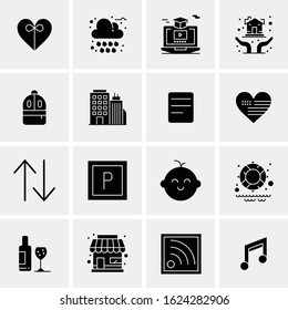 Business Icon Set. 16 Universal Icons Vector. Creative Beauitful Icon Illustration to use in Print and Web Related project.