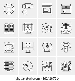 Business Icon Set. 16 Universal Icons Vector. Creative Beauitful Icon Illustration to use in Print and Web Related project.