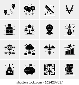 Business Icon Set. 16 Universal Icons Vector. Creative Beauitful Icon Illustration to use in Print and Web Related project.