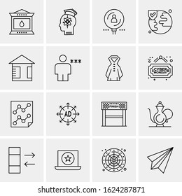 Business Icon Set. 16 Universal Icons Vector. Creative Beauitful Icon Illustration to use in Print and Web Related project.