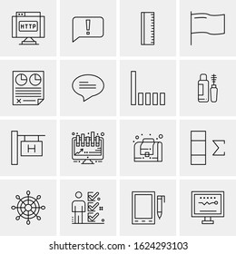 Business Icon Set. 16 Universal Icons Vector. Creative Beauitful Icon Illustration to use in Print and Web Related project.