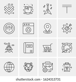 Business Icon Set. 16 Universal Icons Vector. Creative Beauitful Icon Illustration to use in Print and Web Related project.