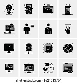 Business Icon Set. 16 Universal Icons Vector. Creative Beauitful Icon Illustration to use in Print and Web Related project.