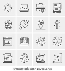 Business Icon Set. 16 Universal Icons Vector. Creative Beauitful Icon Illustration to use in Print and Web Related project.