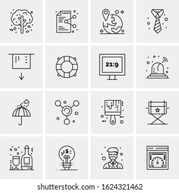 Business Icon Set. 16 Universal Icons Vector. Creative Beauitful Icon Illustration to use in Print and Web Related project.
