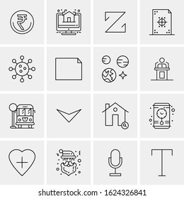 Business Icon Set. 16 Universal Icons Vector. Creative Beauitful Icon Illustration to use in Print and Web Related project.