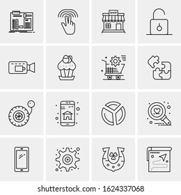 Business Icon Set. 16 Universal Icons Vector. Creative Beauitful Icon Illustration to use in Print and Web Related project.