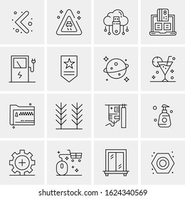 Business Icon Set. 16 Universal Icons Vector. Creative Beauitful Icon Illustration to use in Print and Web Related project.