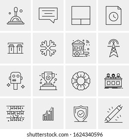 Business Icon Set. 16 Universal Icons Vector. Creative Beauitful Icon Illustration to use in Print and Web Related project.