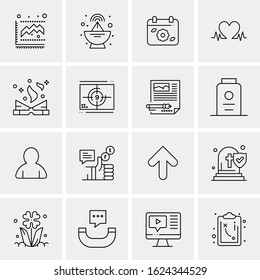 Business Icon Set. 16 Universal Icons Vector. Creative Beauitful Icon Illustration to use in Print and Web Related project.