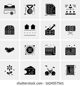 Business Icon Set. 16 Universal Icons Vector. Creative Beauitful Icon Illustration to use in Print and Web Related project.