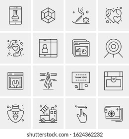 Business Icon Set. 16 Universal Icons Vector. Creative Beauitful Icon Illustration to use in Print and Web Related project.
