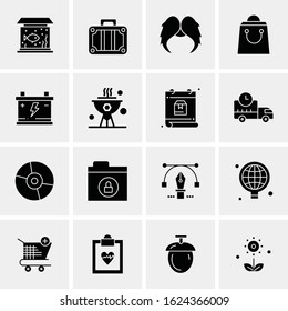 Business Icon Set. 16 Universal Icons Vector. Creative Beauitful Icon Illustration to use in Print and Web Related project.