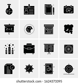 Business Icon Set. 16 Universal Icons Vector. Creative Beauitful Icon Illustration to use in Print and Web Related project.