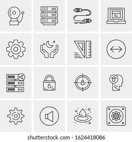 Business Icon Set. 16 Universal Icons Vector. Creative Beauitful Icon Illustration to use in Print and Web Related project.