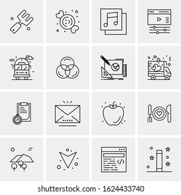 Business Icon Set. 16 Universal Icons Vector. Creative Beauitful Icon Illustration to use in Print and Web Related project.