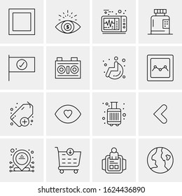 Business Icon Set. 16 Universal Icons Vector. Creative Beauitful Icon Illustration to use in Print and Web Related project.