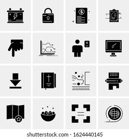 Business Icon Set. 16 Universal Icons Vector. Creative Beauitful Icon Illustration to use in Print and Web Related project.