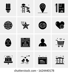 Business Icon Set. 16 Universal Icons Vector. Creative Beauitful Icon Illustration to use in Print and Web Related project.