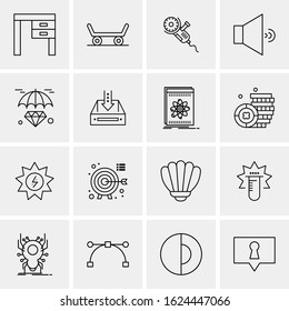 Business Icon Set. 16 Universal Icons Vector. Creative Beauitful Icon Illustration to use in Print and Web Related project.