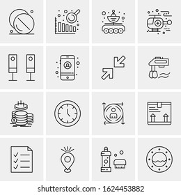 Business Icon Set. 16 Universal Icons Vector. Creative Beauitful Icon Illustration to use in Print and Web Related project.